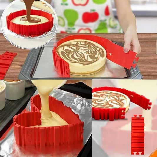 Flexible DIY Silicone Cake Mold Square Flower Heart Round Cake Pan Baking Molds Tool