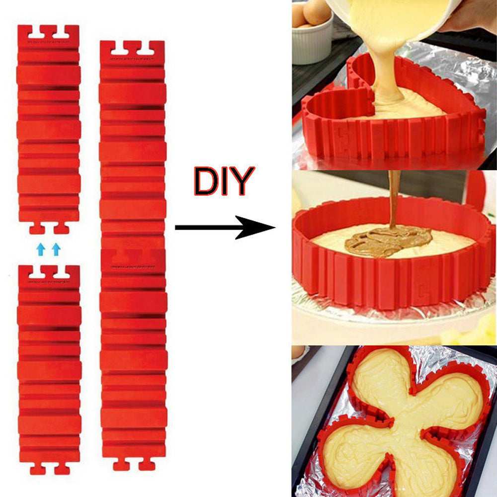 Flexible DIY Silicone Cake Mold Square Flower Heart Round Cake Pan Baking Molds Tool